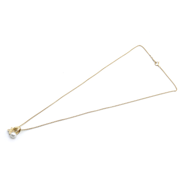 MIKIMOTO - ミキモト パール ダイヤ ネックレス K18イエロー MIKIMOTO - ミキモト パール ダイヤ ネックレス K18イエロー