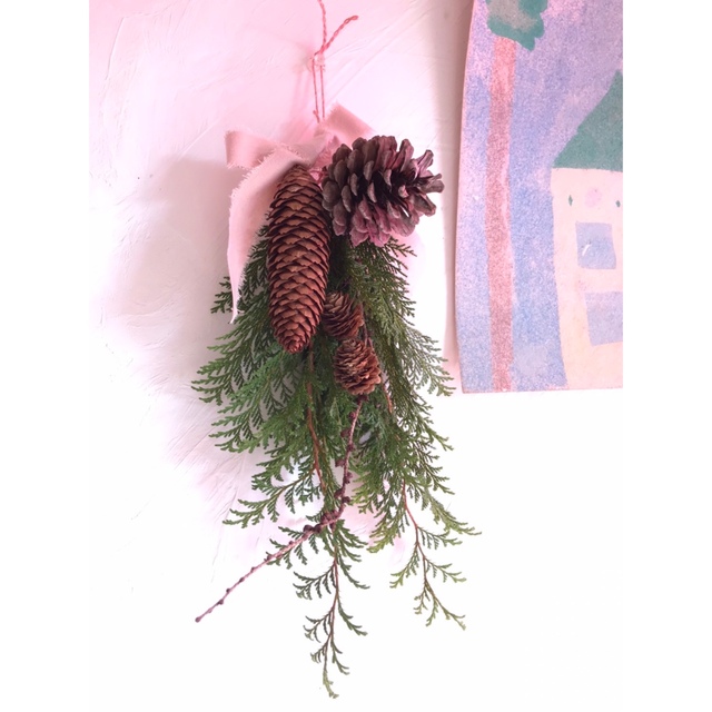 【匿名発送】天然無農薬　コニファー　ヒバ　クリスマス　リース　スワッグ　クラフト ハンドメイドのフラワー/ガーデン(その他)の商品写真