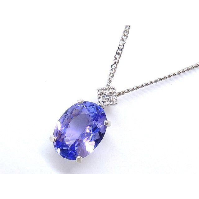 プラチナ ネックレス ■ タンザナイト 1.00ct ダイヤ 0.01ct