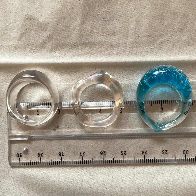 ガラスとアクリル　指輪 レディースのアクセサリー(リング(指輪))の商品写真
