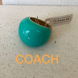 コーチ(COACH)のコーチ リング　指輪　シグネチャー　ターコイズブルー　ゴールド(リング(指輪))
