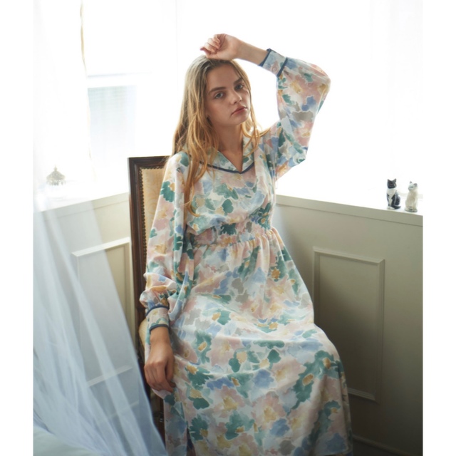 ♡美品 idem Watercolor Onepiece レディースのワンピース(ロングワンピース/マキシワンピース)の商品写真