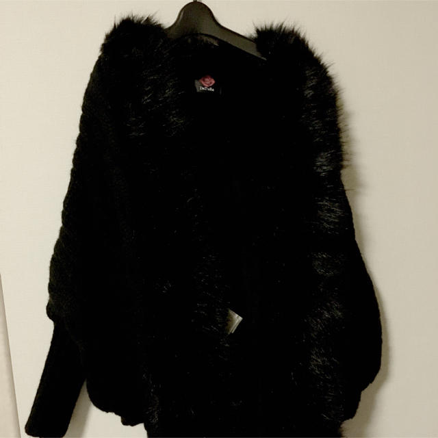 DaTuRa(ダチュラ)のダチュラボリュームファーニットコート  黒  美品♥️ レディースのジャケット/アウター(毛皮/ファーコート)の商品写真
