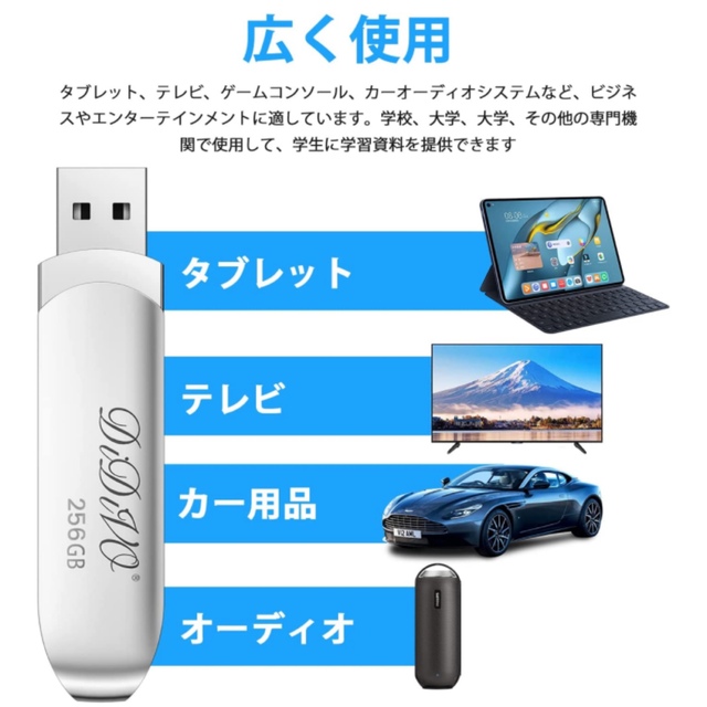 DIDIVO USBメモリ 256GB スマホ/家電/カメラのPC/タブレット(PC周辺機器)の商品写真