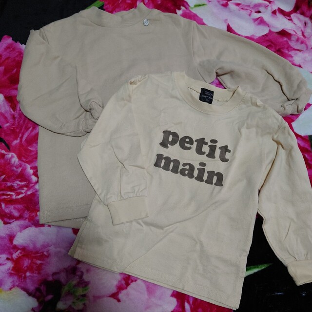 petit main(プティマイン)のpetit main　トレーナー　ロンT　2枚セット キッズ/ベビー/マタニティのキッズ服女の子用(90cm~)(Tシャツ/カットソー)の商品写真