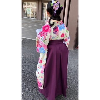 アリサナ(arisana)の袴セット　ジュニア150㎝　クリーム×紫(和服/着物)