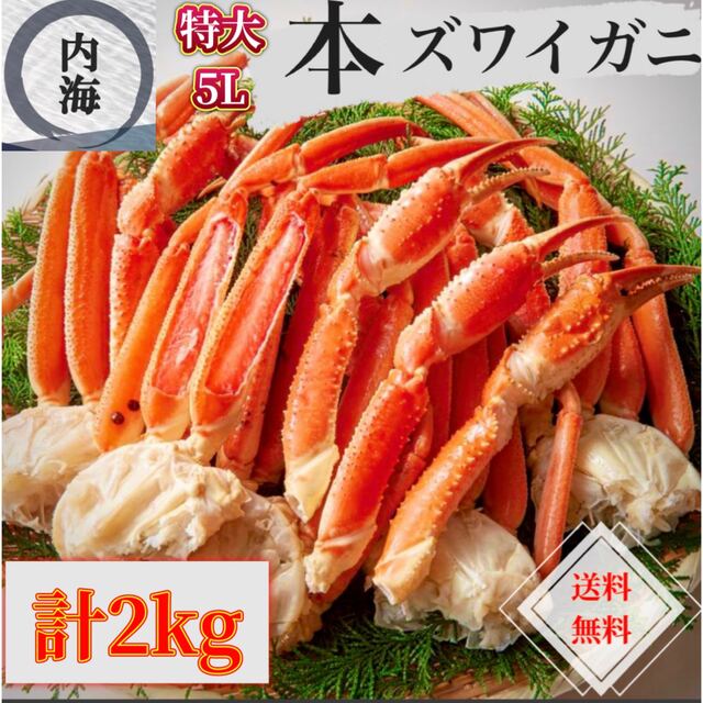 年末用 ボイル済み本ズワイガニ 2kg 5肩 - 魚介