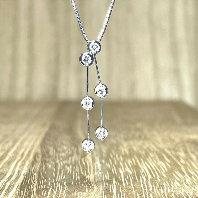 可愛い!k18WG ダイヤ デザイン ネックレス 2.77g M1025-