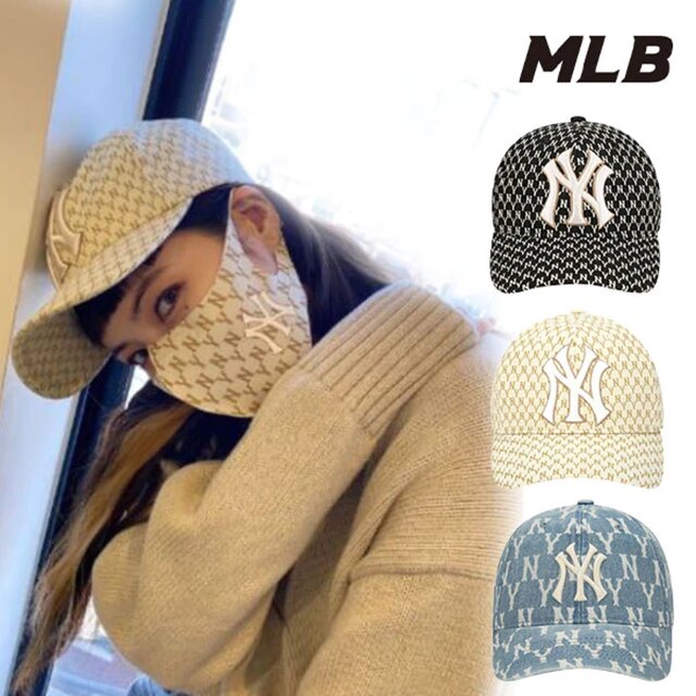 MLB(メジャーリーグベースボール)のMLB Korea ヒョナ着用 キャップ 帽子 ベージュ レディースの帽子(キャップ)の商品写真
