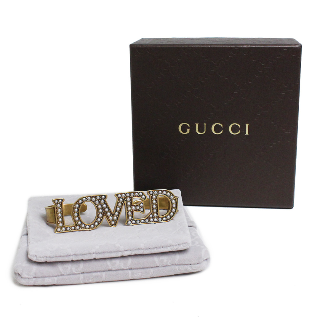 Gucci(グッチ)のグッチ GUCCI LOVED パームカフ 指輪 リング パール ヴィンテージゴールド 469606 箱付（新品・未使用品） レディースのアクセサリー(その他)の商品写真