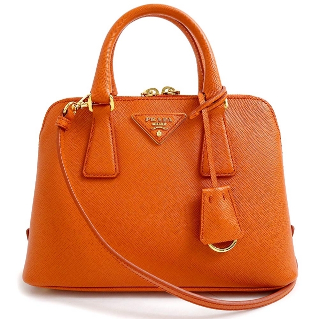 プラダ ハンドバッグ ショルダーバッグ 2WAY 斜め掛け SAFFIANO LUX レザー PAPAYA パパイア オレンジ BL0838 PRADA(未使用 展示品)