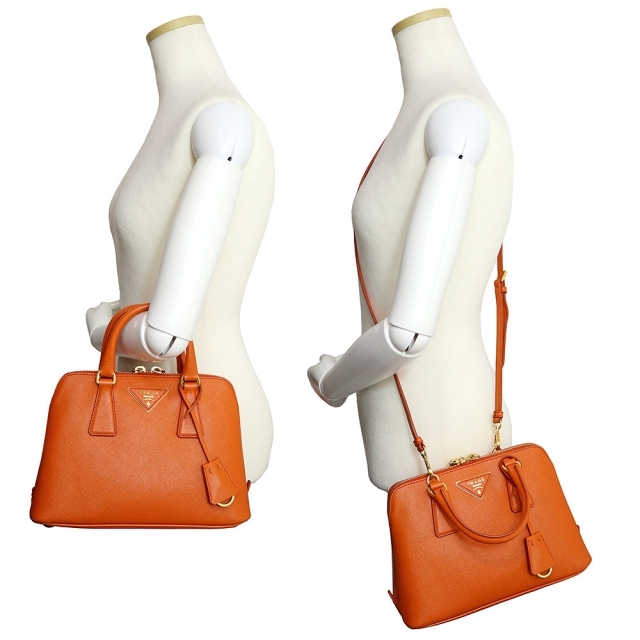 プラダ ハンドバッグ ショルダーバッグ 2WAY 斜め掛け SAFFIANO LUX レザー PAPAYA パパイア オレンジ BL0838 PRADA(未使用 展示品) 8