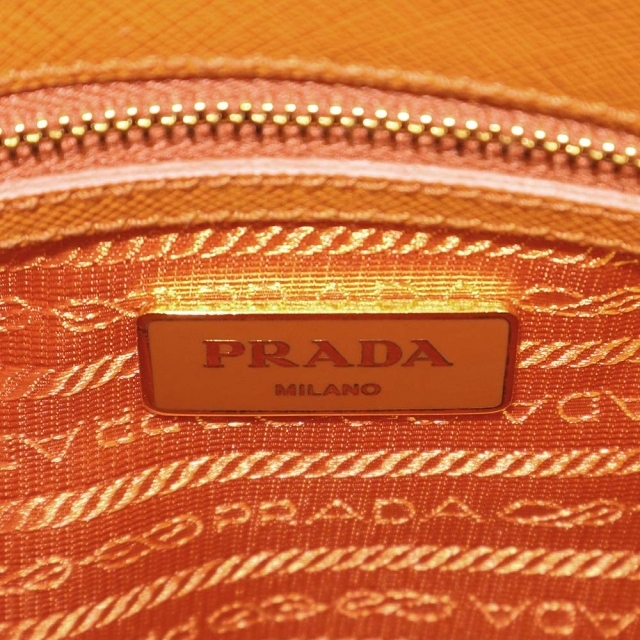 プラダ ハンドバッグ ショルダーバッグ 2WAY 斜め掛け SAFFIANO LUX レザー PAPAYA パパイア オレンジ BL0838 PRADA(未使用 展示品) 9