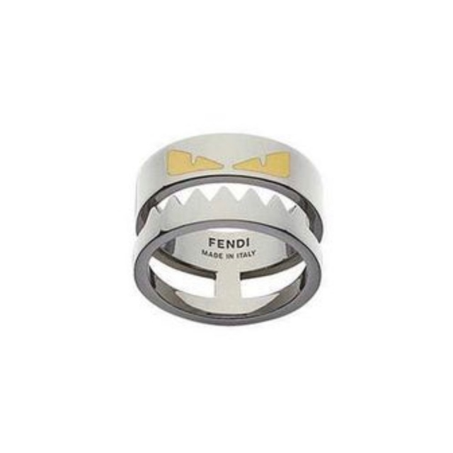 FENDI(フェンディ)のFENDI  箱有り Lサイズ バグズアイ リングブラック メンズのアクセサリー(リング(指輪))の商品写真