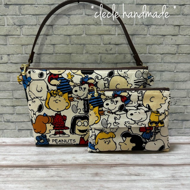 SNOOPY(スヌーピー)のhandmade★ポーチセット (スヌーピー ・friends生成) ハンドメイドのファッション小物(ポーチ)の商品写真