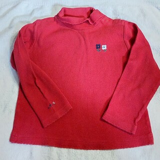 ファミリア(familiar)のfamiliar　胸元花柄リブ赤色長袖110cm(Tシャツ/カットソー)