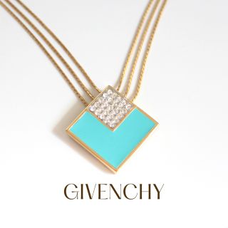 ジバンシィ(GIVENCHY)のジバンシー スクエアラインストーン3連ネックレス(ネックレス)