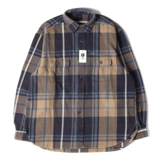 ニューエラー(NEW ERA)のNEW ERA ニューエラ シャツ BLACK LABEL ヘビー チェック フランネルシャツ 22AW カーキ ネイビー XL トップス 長袖 カジュアルシャツ 【メンズ】(シャツ)