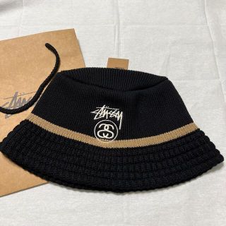 STUSSY BUCKET HAT SS LINK KNIT BLACK