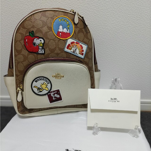 COACH コーチ スヌーピー コラボ リュック ブラウン ワッペン 未使用-