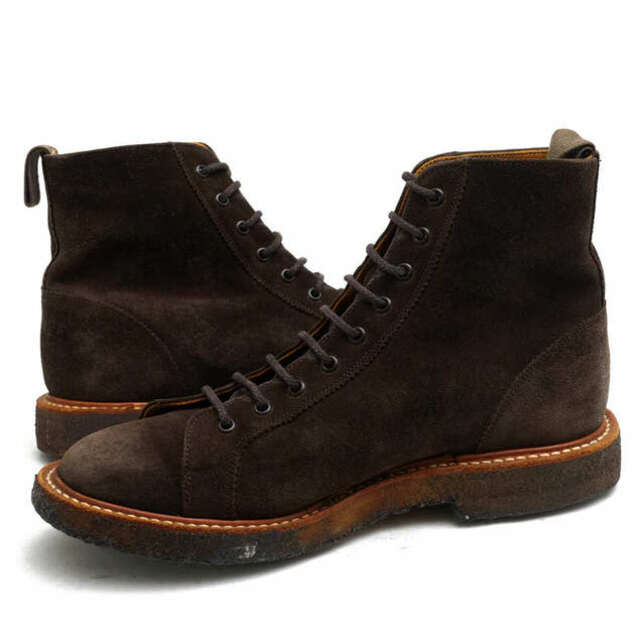 トリッカーズ/Tricker's ワークブーツ シューズ 靴 メンズ 男性 男性用スエード スウェード レザー 革 本革 ダークブラウン 茶 ブラウン M6077 MONKEY BOOTS モンキーブーツ カントリーブーツ ウイングチップ クレープソール