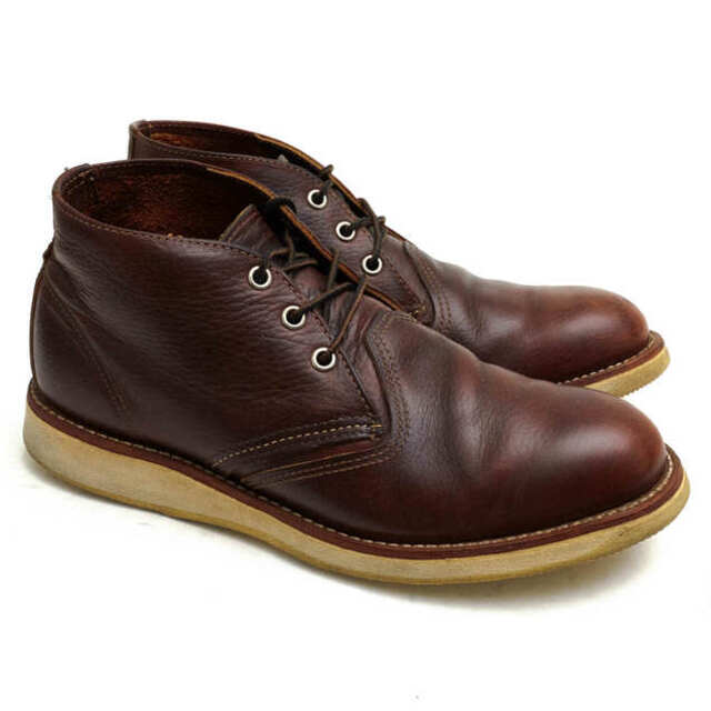 306センチワイズRED WING レッド ウイング CLASSIC CHUKKA クラシック チャッカブーツ レザーシューズ ブラウン vibram ビブラムソール 3140 US9.5/27.5cm