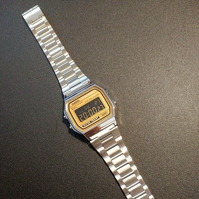 CASIO(カシオ)の【新品】カシオ ゴールド チープカシオ デジタル 腕時計 カスタム 黒 液晶反転 メンズの時計(腕時計(デジタル))の商品写真