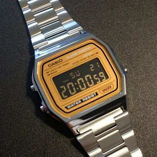 カシオ(CASIO)の【新品】カシオ ゴールド チープカシオ デジタル 腕時計 カスタム 黒 液晶反転(腕時計(デジタル))