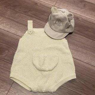 ポロ(POLO（RALPH LAUREN）)のpolo baby ニットロンパースセット(帽子)