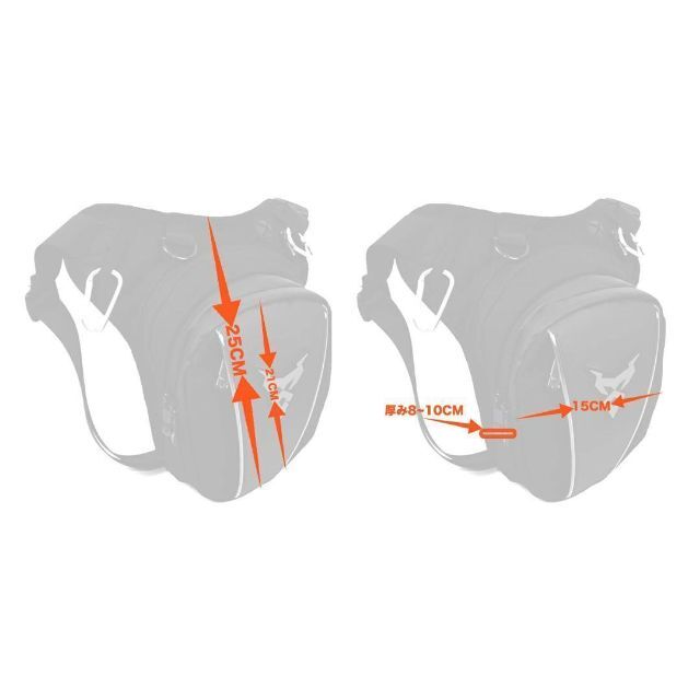 0105灰 バイク用 ウエストバッグ ショルダーバッグ 2WAY防水バイク