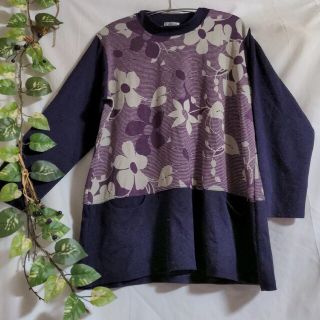 ミセス 切り替えカットソーチュニック LLサイズの通販 by くみ's shop