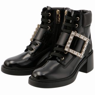 ロジェヴィヴィエ(ROGER VIVIER)のロジェ ヴィヴィエ ROGER VIVIER レースアップブーツ ヴィヴ レンジャー ストラスバックル パテント RVW59829750 OWQ B999(ブーツ)