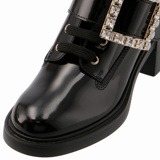 ROGER VIVIER(ロジェヴィヴィエ)のロジェ ヴィヴィエ ROGER VIVIER レースアップブーツ ヴィヴ レンジャー ストラスバックル パテント RVW59829750 OWQ B999 レディースの靴/シューズ(ブーツ)の商品写真