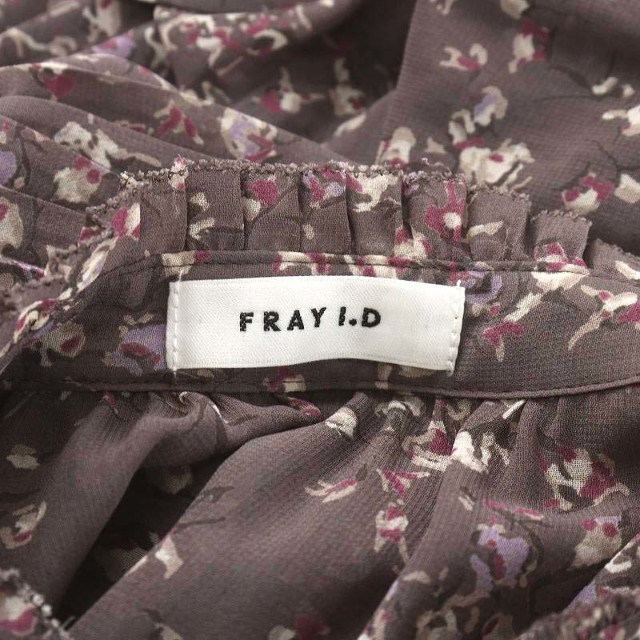 FRAY I.D(フレイアイディー)のフレイアイディー 20AW ノースリーブプリーツプリントワンピース 0 S 紫 レディースのワンピース(ロングワンピース/マキシワンピース)の商品写真