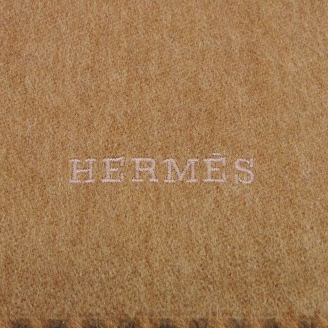 HERMES ロゴ刺繍 フリンジ   マフラー