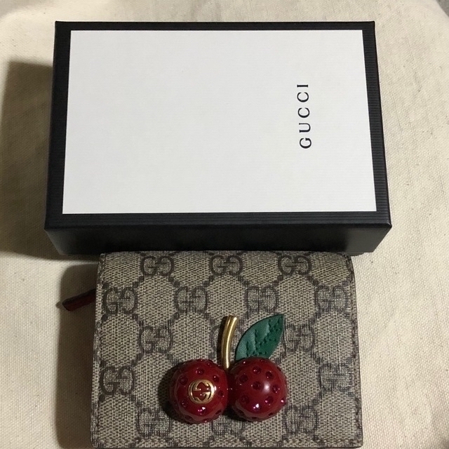 GUCCI グッチ さくらんぼ チェリー ミニ財布 二つ折り財布 - www