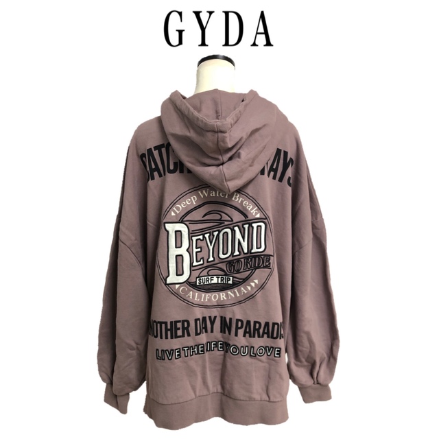 GYDA(ジェイダ)のGYDA BEYOND サテンLOGO BIG パーカー Fサイズ ピンク レディースのトップス(パーカー)の商品写真