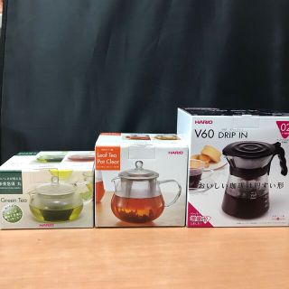 ハリオ　茶茶急須、リーフティーポット、ドリップイン　セット(調理道具/製菓道具)