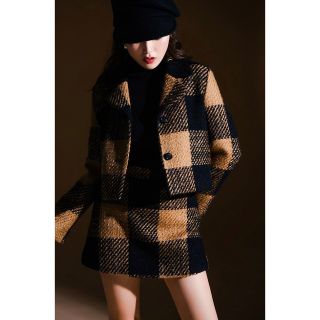 sheller ブロックチェックジャケットコートの通販 by a's shop|ラクマ