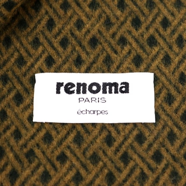 RENOMA(レノマ)のレノマ マフラー チェックマフラー ロゴ フリンジ ブランド echarpes レディース ベージュ renoma レディースのファッション小物(マフラー/ショール)の商品写真