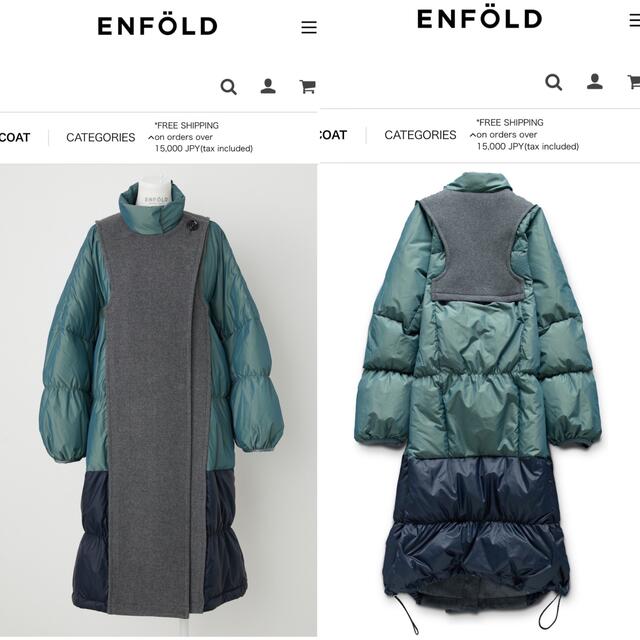 ENFOLD - エンフォルド メルトン× ダウン ドッキング ロング ENFOLD - エンフォルド メルトン× ダウン ドッキング ロング