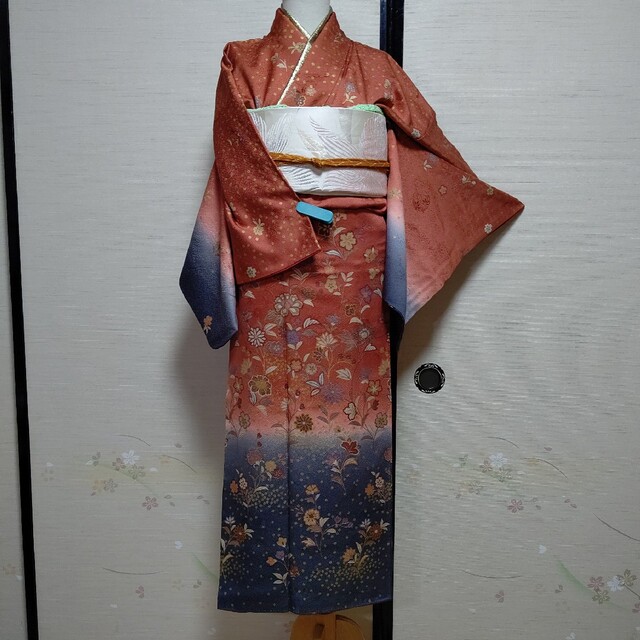 宅配買取 正絹 花唐草 更紗 袷 訪問着5点セット 着物 PRIMAVARA