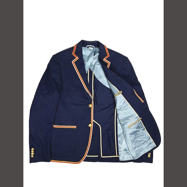 GUCCI - 20AW グッチ 金ボタン 紺ブレ パイピング 2B テーラード GUCCI - 20AW グッチ 金ボタン 紺ブレ パイピング 2B テーラード