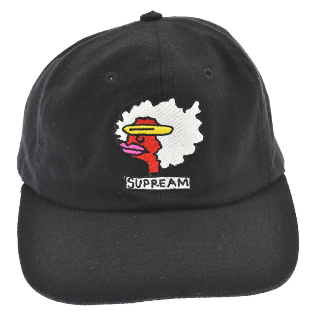 SUPREME シュプリーム 17AW MARK GONZALES GONZ RAMM 6 PANEL CAP マークゴンザレス ゴンズ刺繍6パネルキャップ 帽子 ブラックキャップ