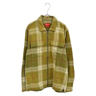 シュプリーム(Supreme)のSUPREME シュプリーム 16SS バッファローチェックフランネルジップ長袖シャツ フラップポケットジップアップフランネルシャツ イエローグリーン(シャツ)