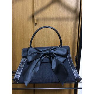 トゥービーシック(TO BE CHIC)の定価約5万 未使用 TO BE CHIC 2WAY 本革 ツイード 黒　送料無料(ハンドバッグ)