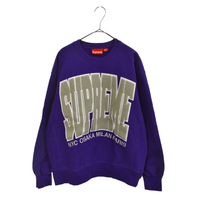 SUPREME シュプリーム 21AW Cities Arc Crewnec シティ ビッグアーチロゴクルーネック スウェット パープル