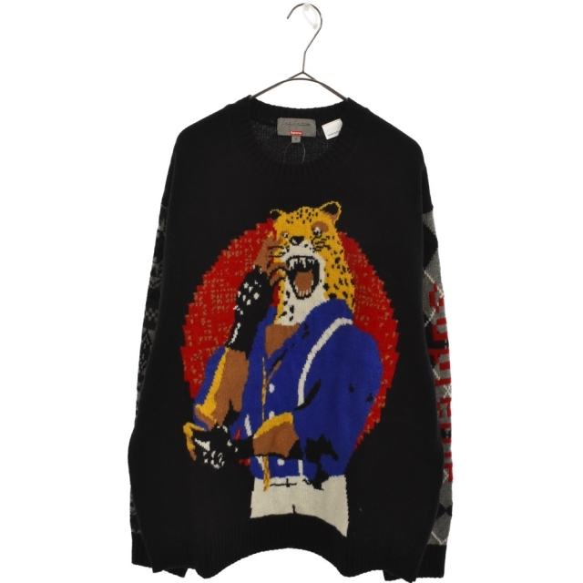 SUPREME シュプリーム 22AW×Yohji Yamamoto TEKKEN Sweater ヨウジヤマモト 鉄拳2 ニットセーター　ブラック