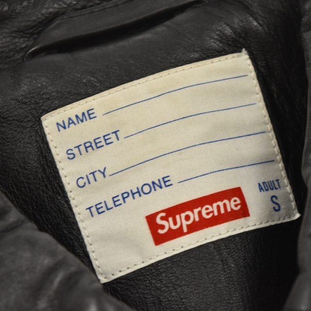 Supreme(シュプリーム)のSUPREME シュプリーム 16SS Uptown Studded Leather Varsity Jacket アップタウンスタッズレザーヴァーシティジャケット スタッズ刺繍レザージップアップジャケット ブラック メンズのジャケット/アウター(フライトジャケット)の商品写真