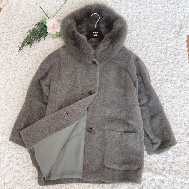 エムドット em. Eco Fur Coat エコファーコート ブラウン